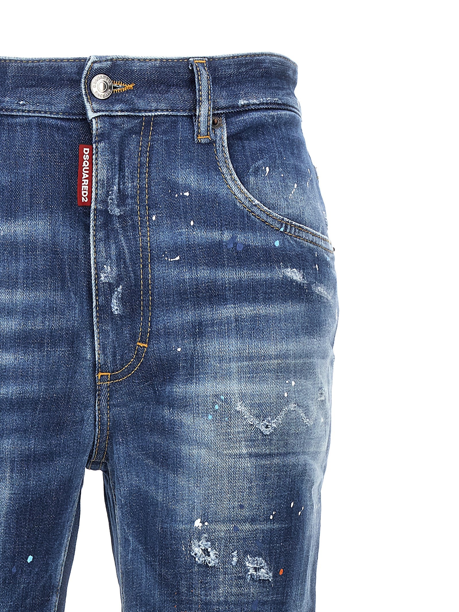 Dsquared² Blue Cotton High-Waisted Jean