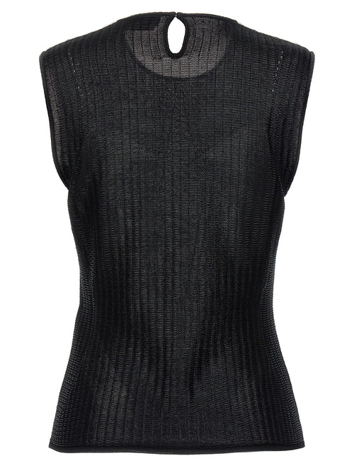 Alexander McQueen Black Viscose Sleeveles T-Shirt