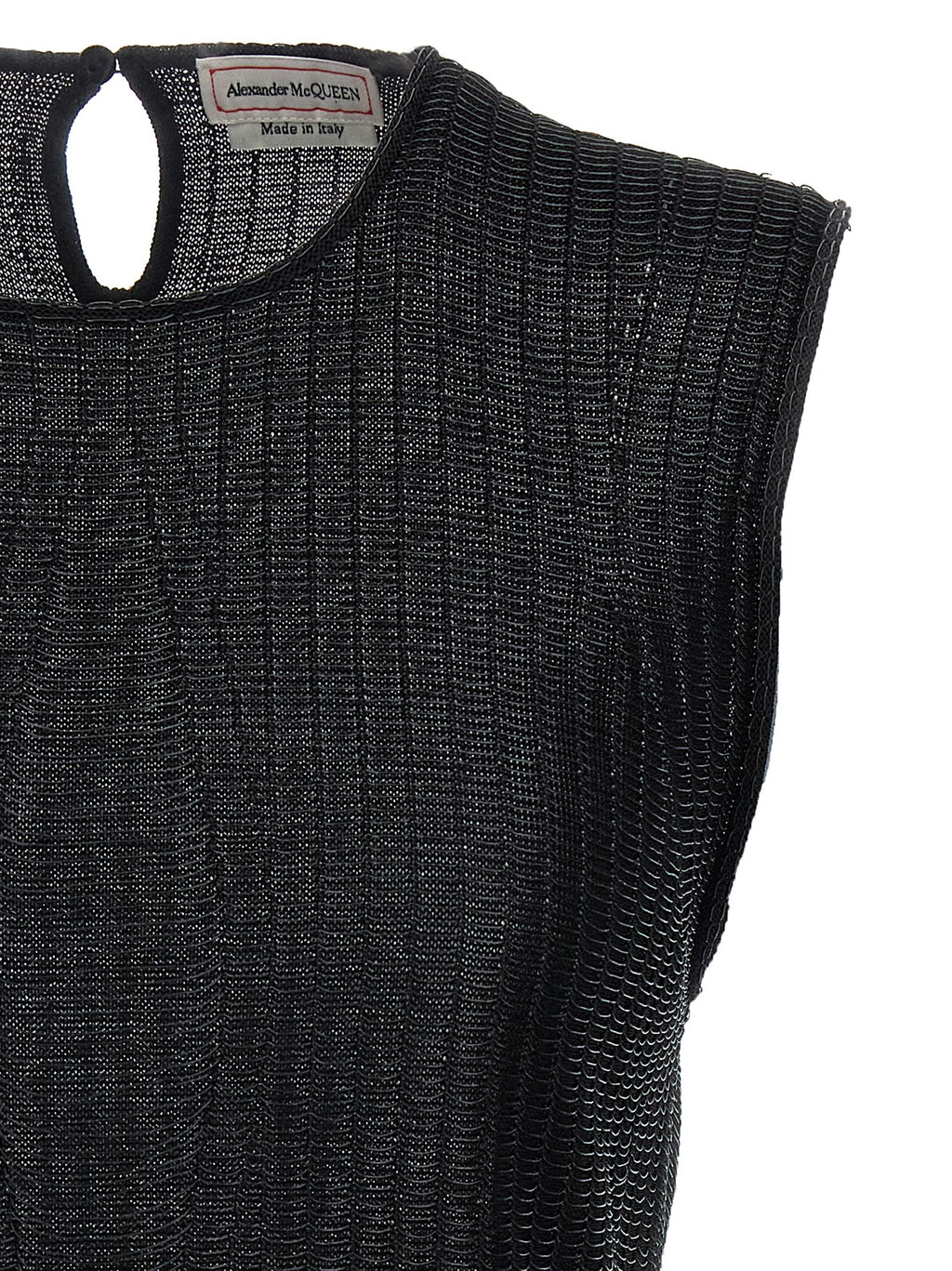 Alexander McQueen Black Viscose Sleeveles T-Shirt