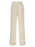 Kiton White Virgin Wool Casual Pants