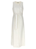 Max Mara White Flax Sleeveless Jacket