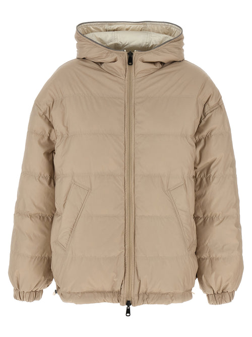 Brunello Cucinelli Beige Polyester-Jacke in voller Länge