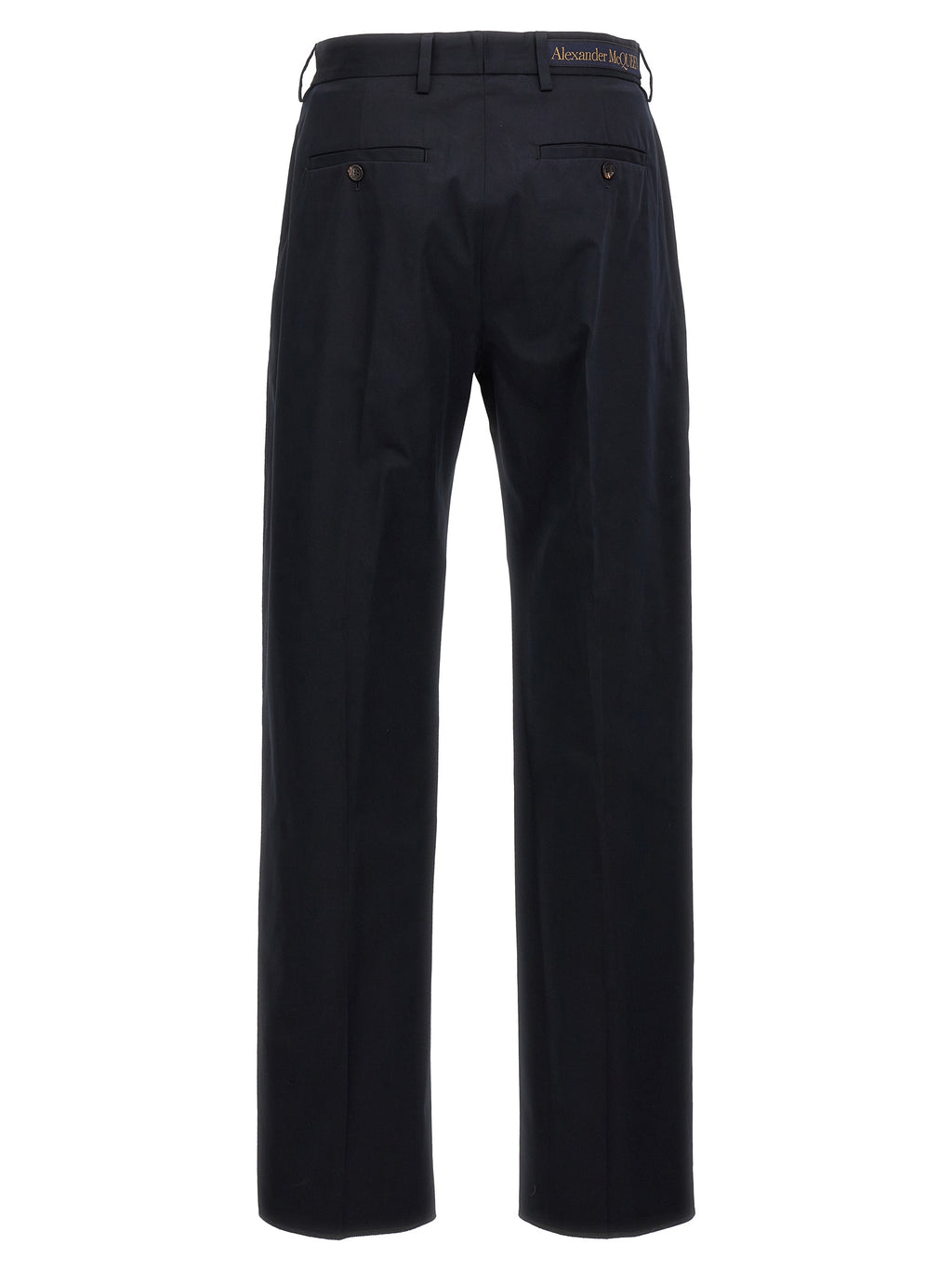 Alexander McQueen Blue Cotton Casual Pants