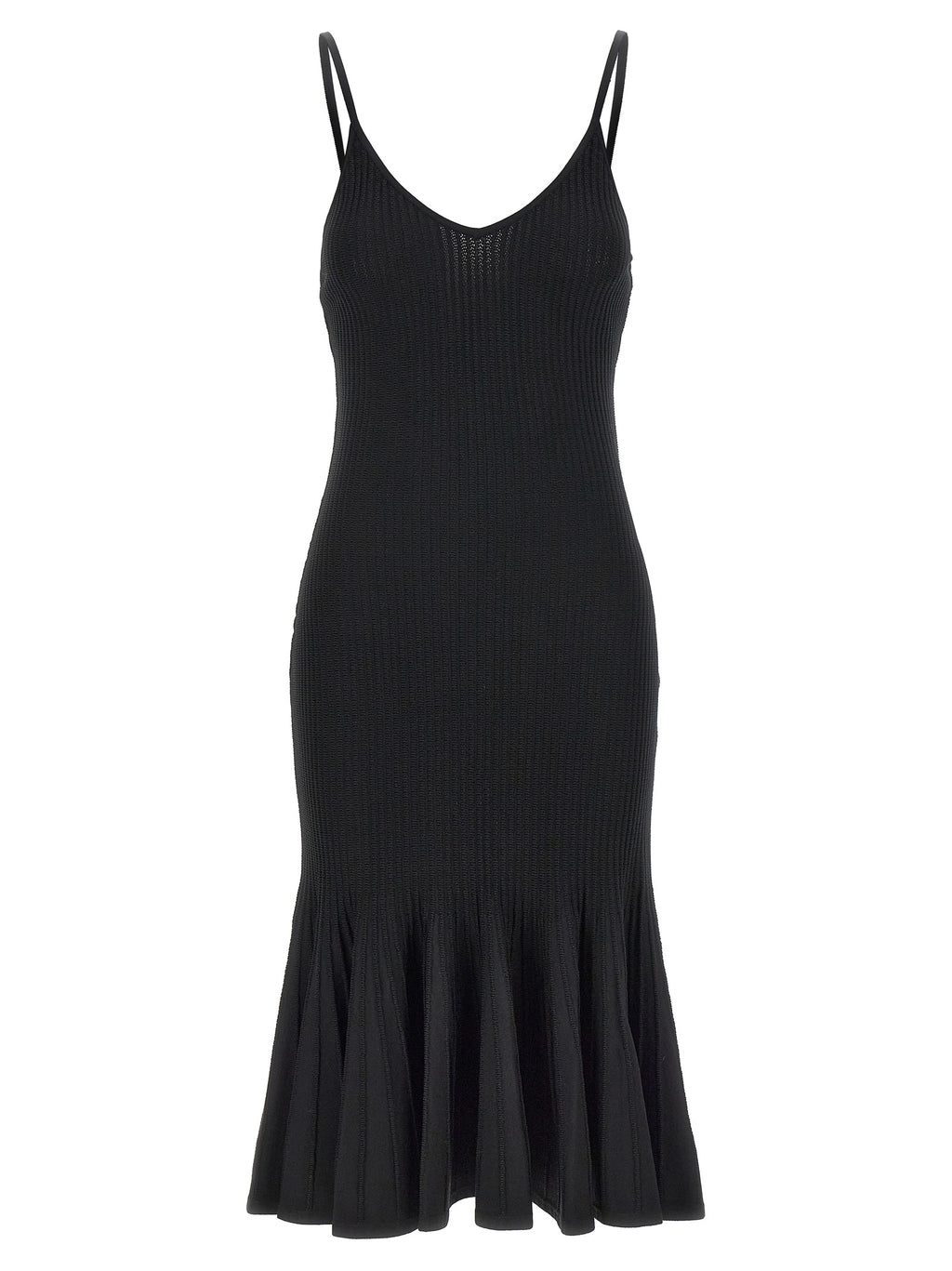 Khaite Black Viscose Midi Dress