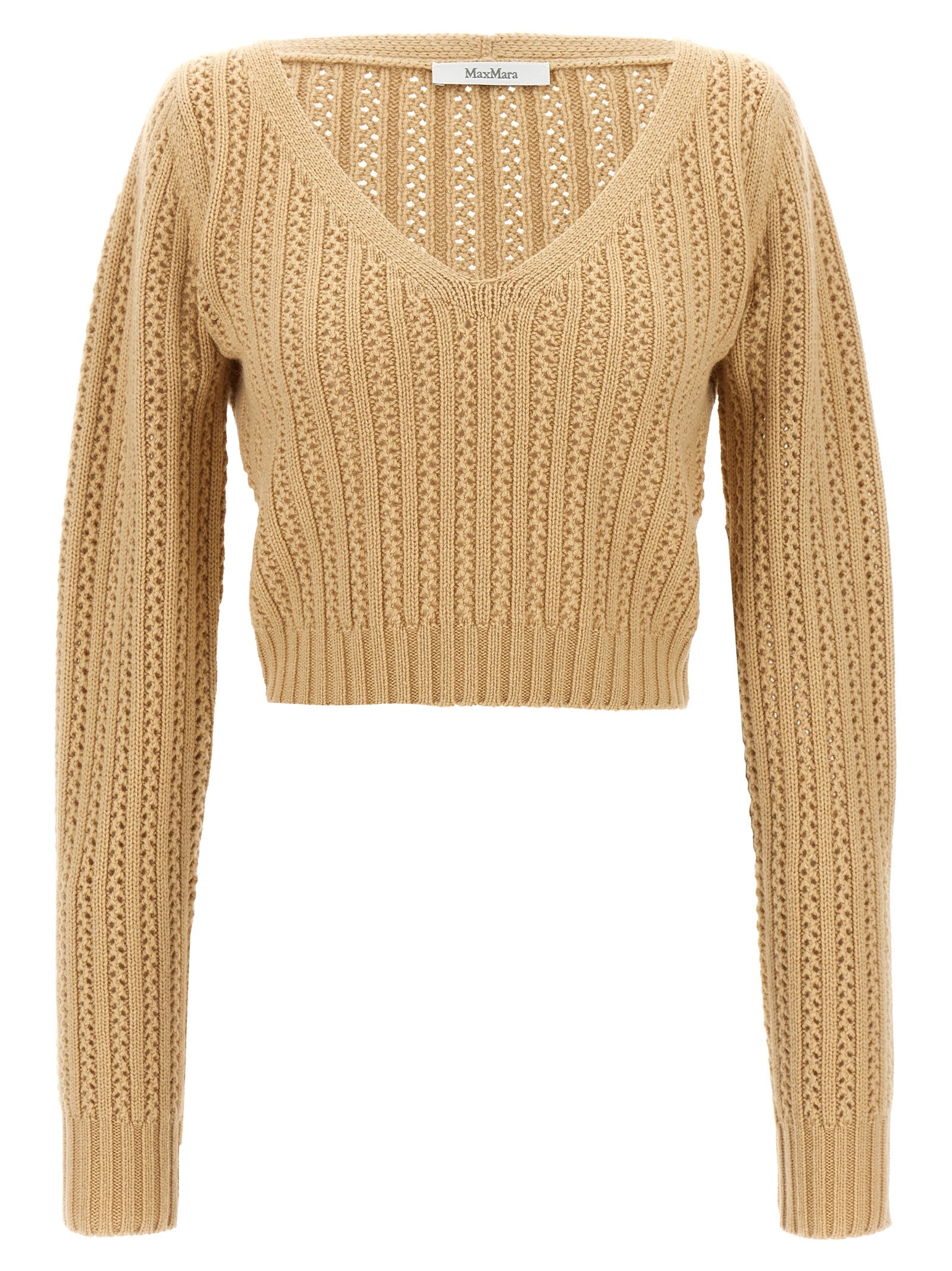 Max Mara Beige Wool Cardigan
