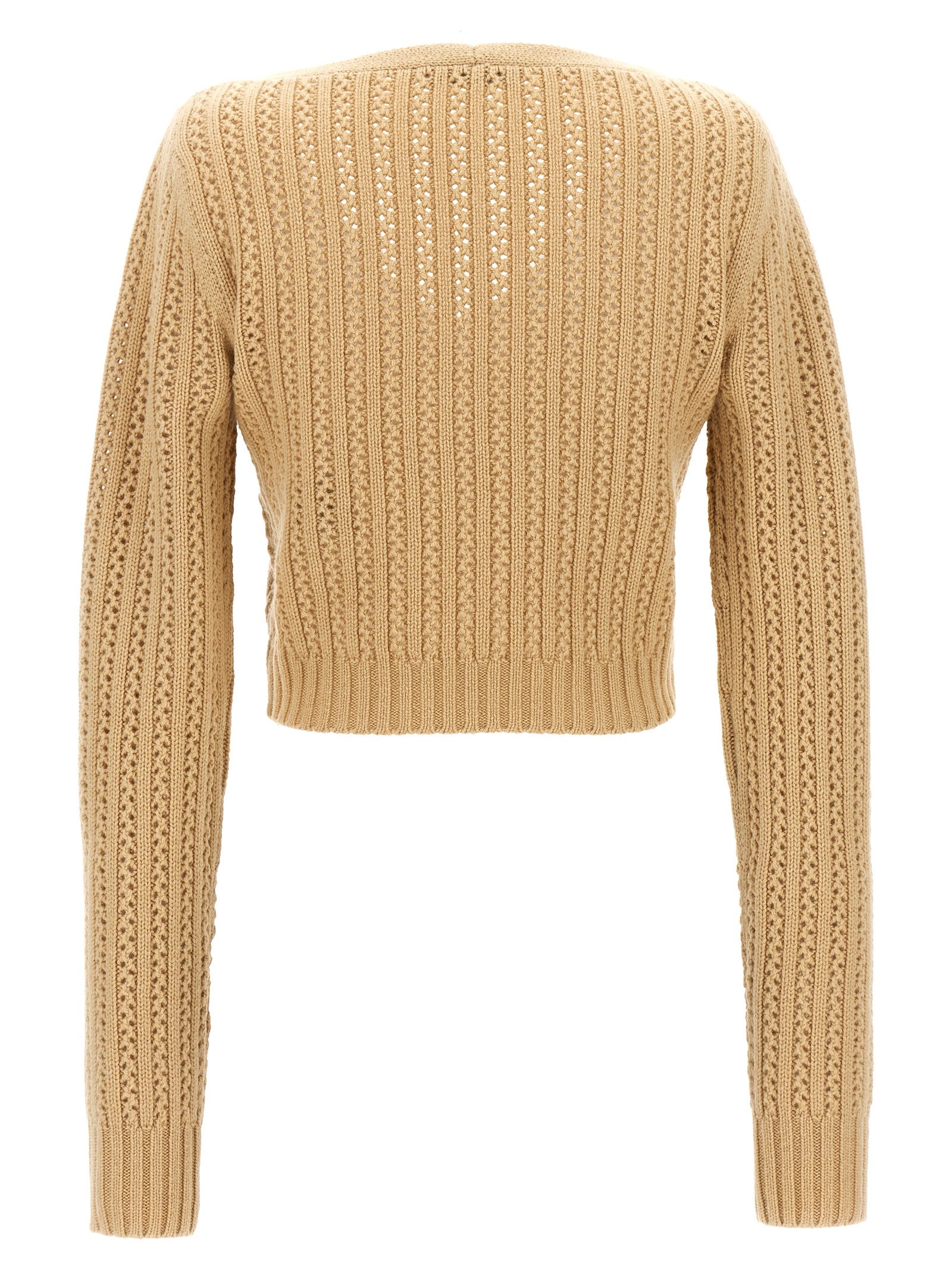Max Mara Beige Wool Cardigan