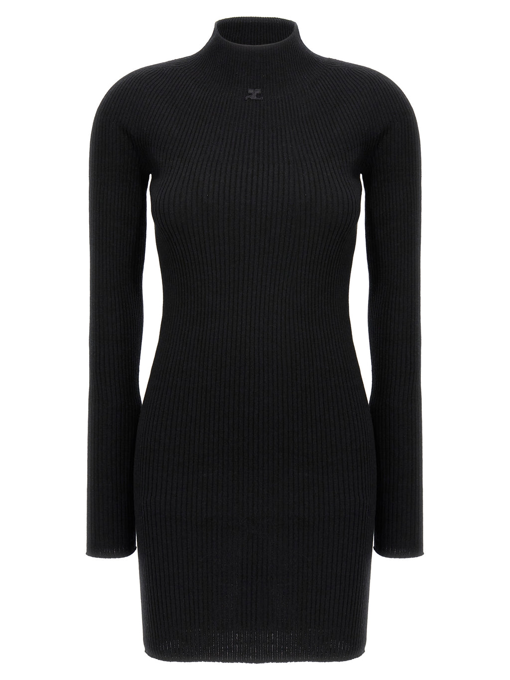 Courrèges Black Cotton Short Dress