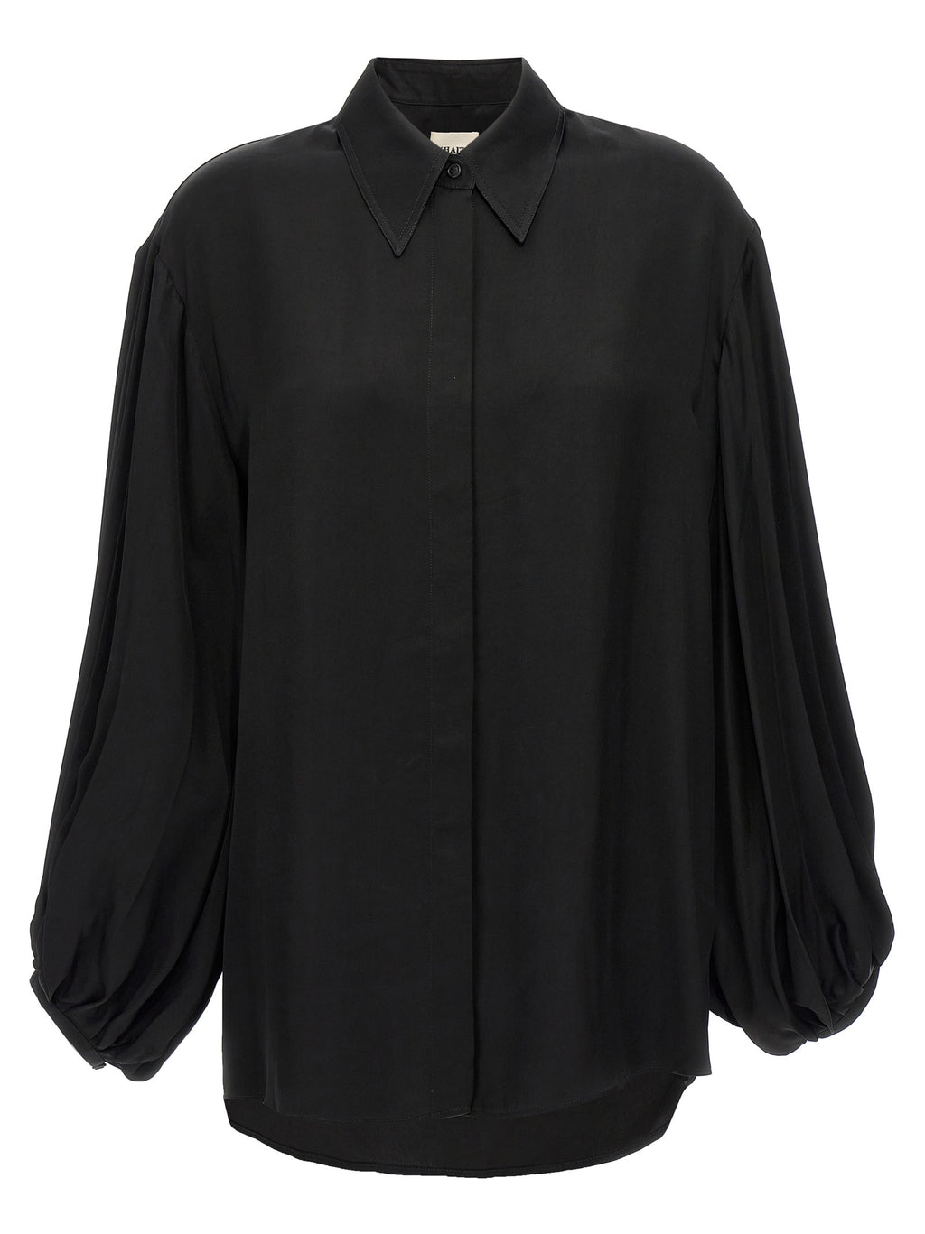 Khaite Black Cupro Blouse