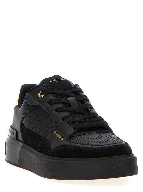 Balmain Sneakers aus schwarzem Kalbsleder