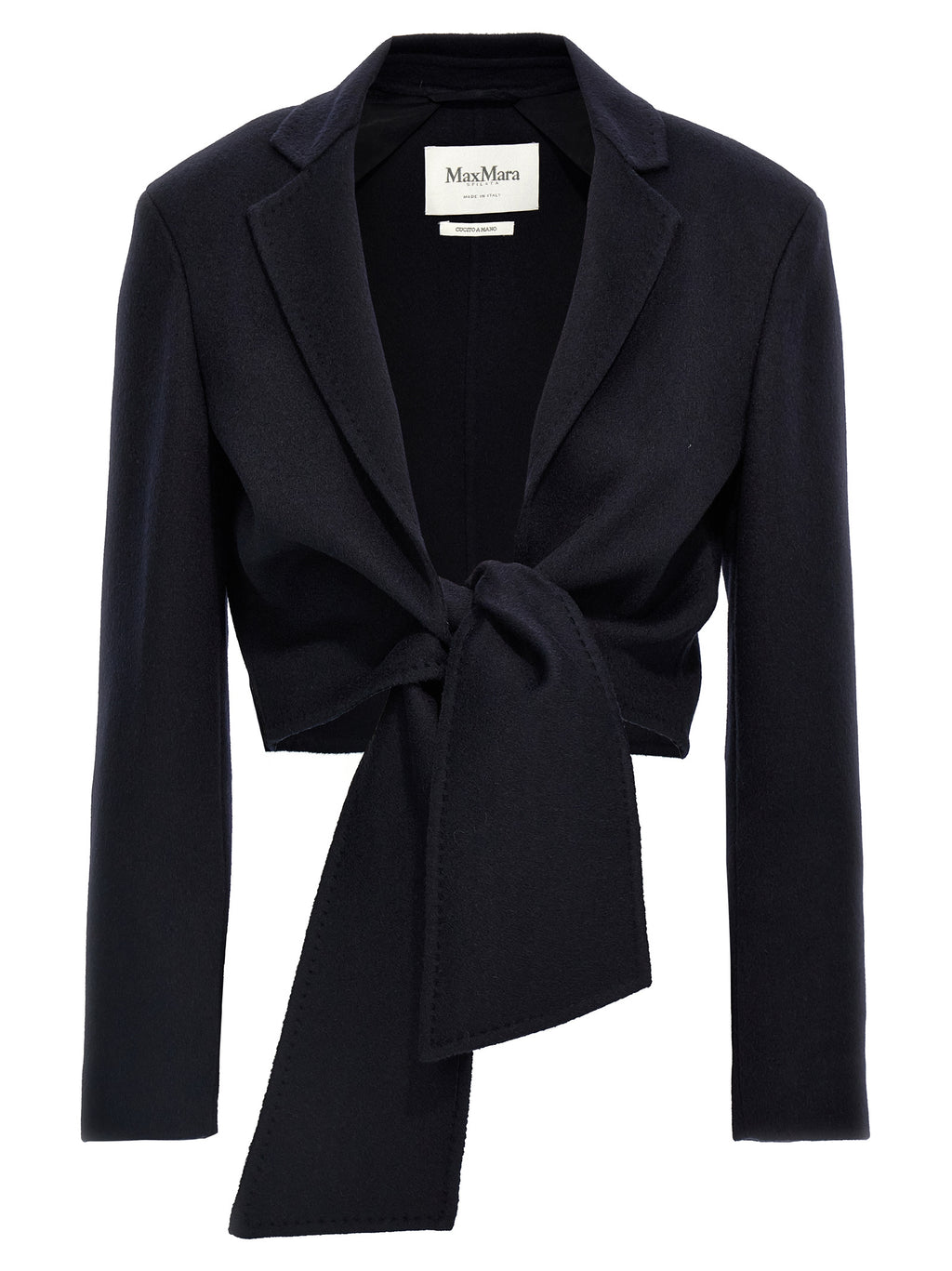 Max Mara Blue Wool Full-Length Jacket