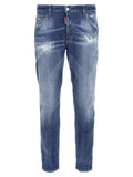 Dsquared² Blue Cotton Straight-Leg Jeans