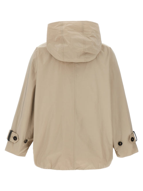 Brunello Cucinelli Beige Polyester-Jacke in voller Länge