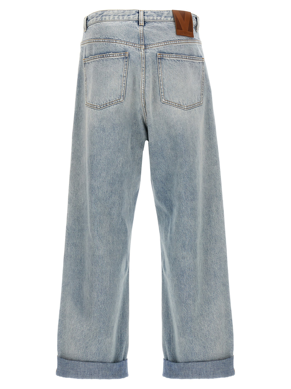 Valentino Garavani Blue Cotton Straight-Leg Jeans