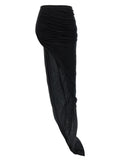 Rick Owens Black Cotton Mini Skirt
