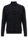 Kiton Black Wool Polo Shirt