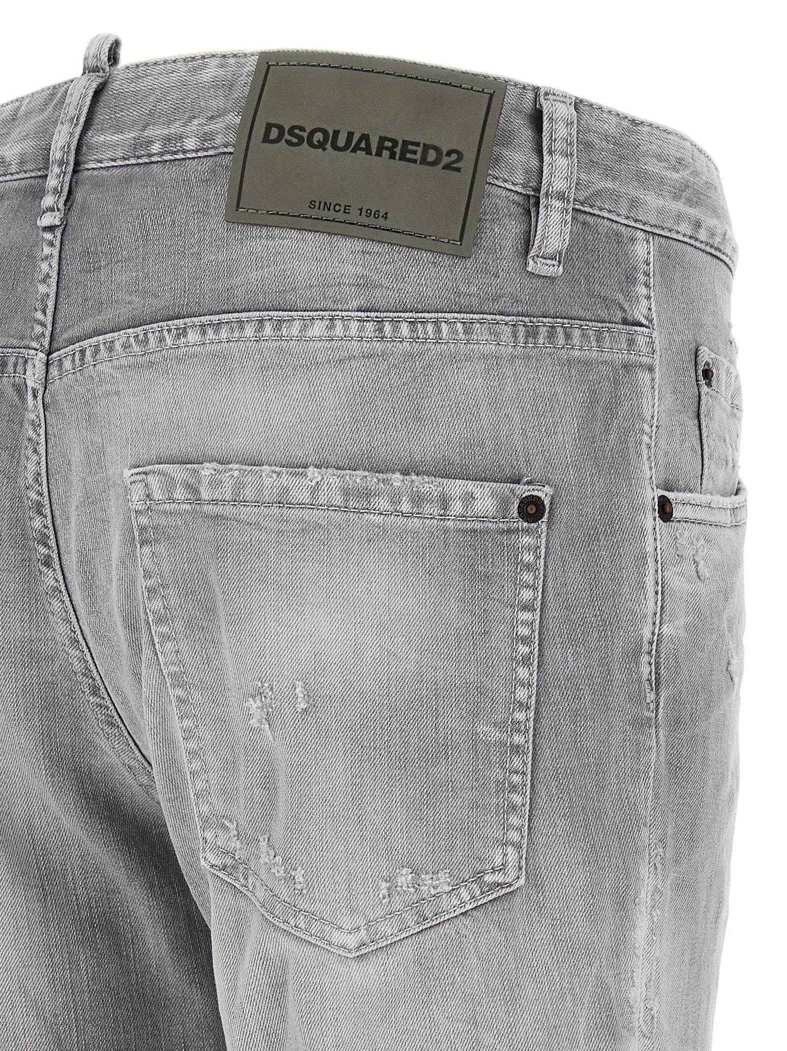 Dsquared² Gray Cotton Relaxed Fit Jeans