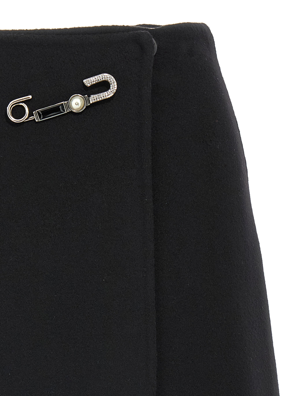 Ermanno Scervino Black Virgin Wool Long Skirt