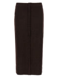 Victoria Beckham Brown Wool Midi Skirt