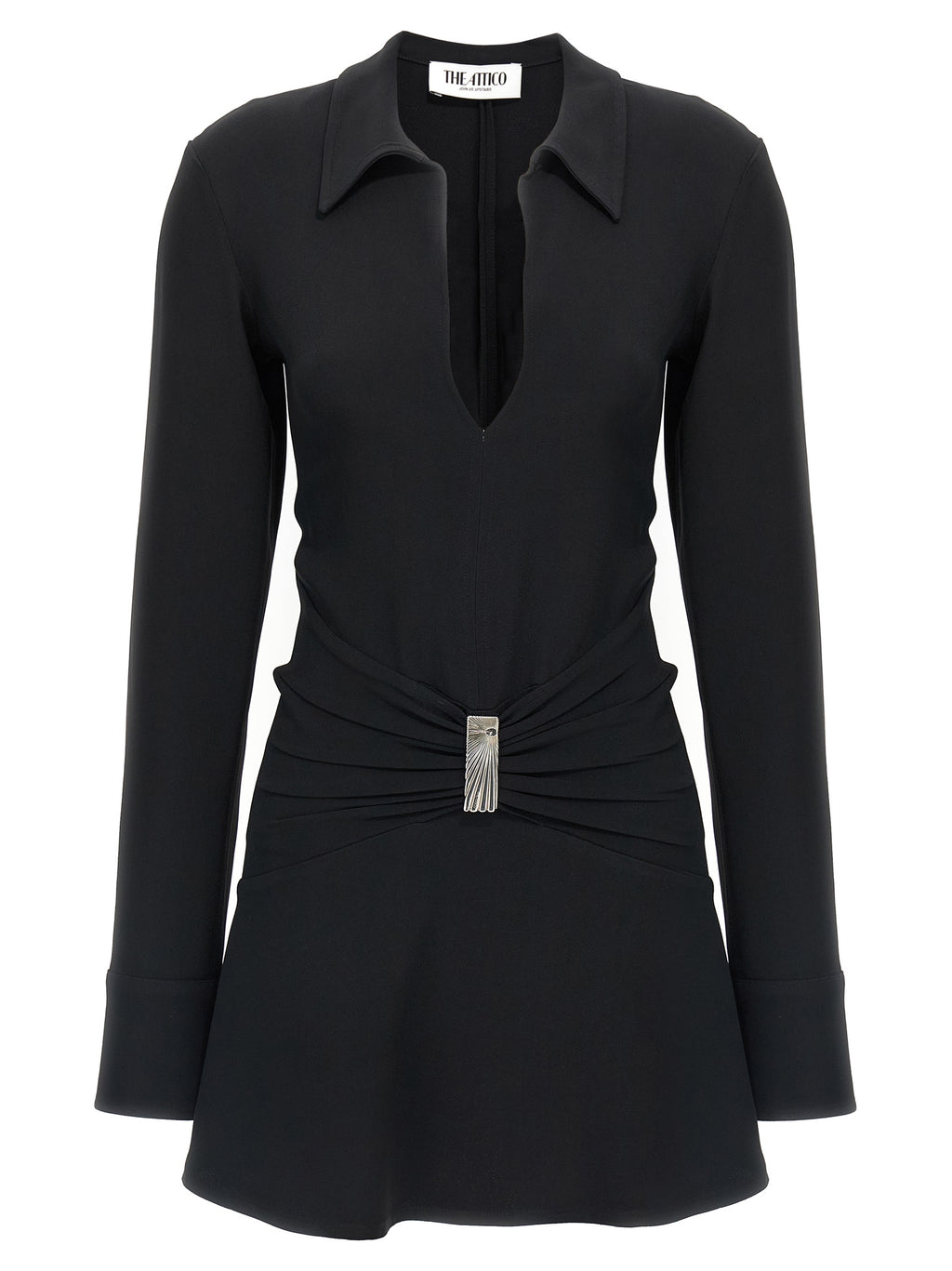 The Attico Black Marabou Short Dress