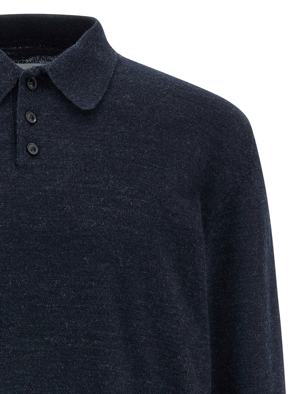 Maison Margiela Blue Wool Polo Shirt