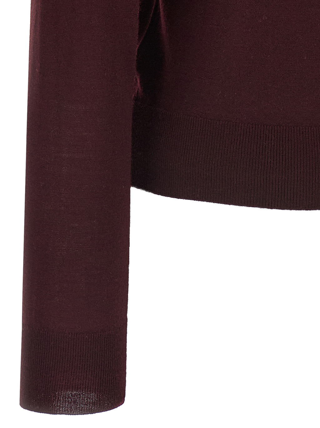Saint Laurent Bordeaux Virgin Wool Cardigan