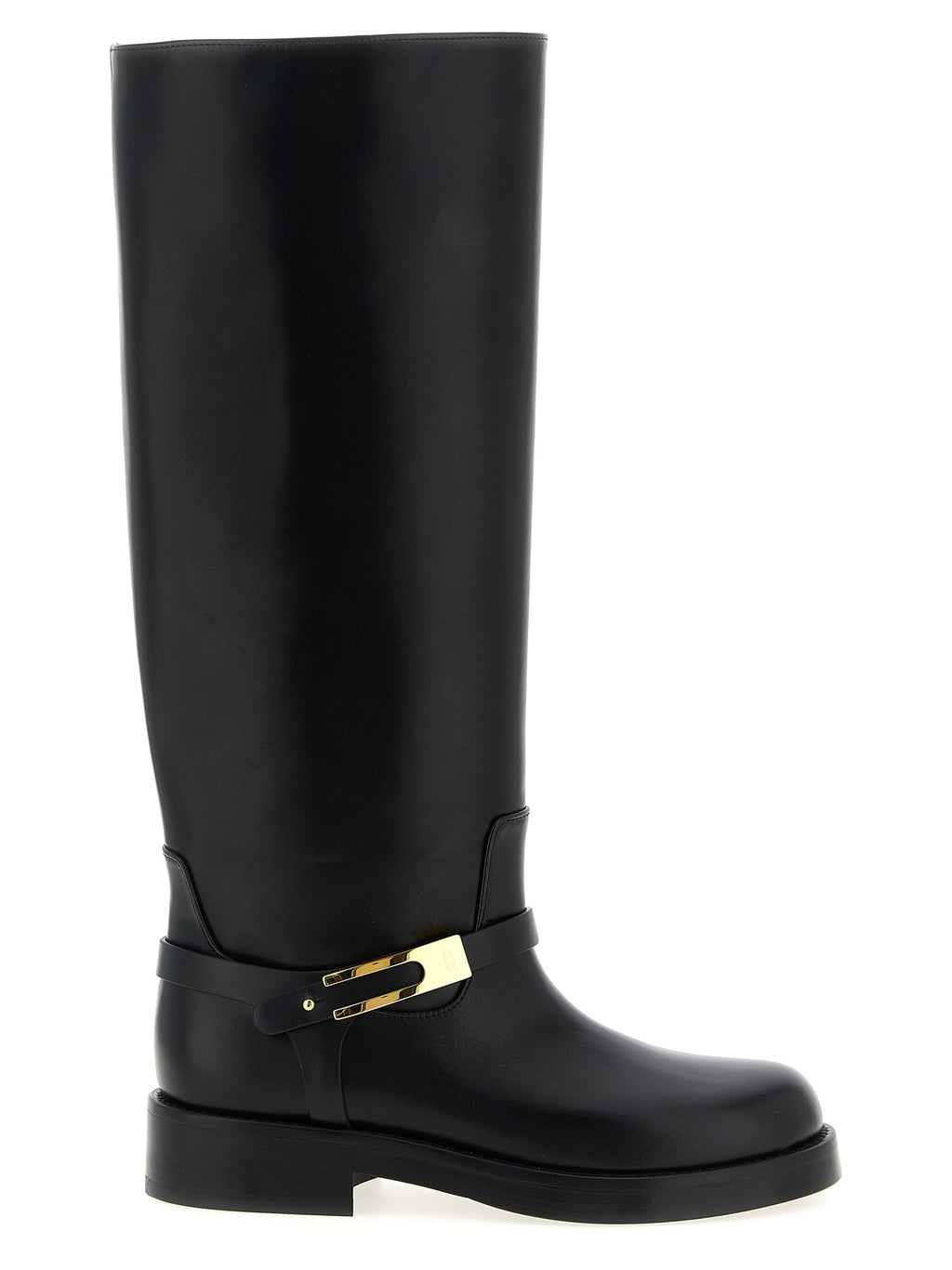 Elisabetta Franchi Black Calfskin Over The Knee