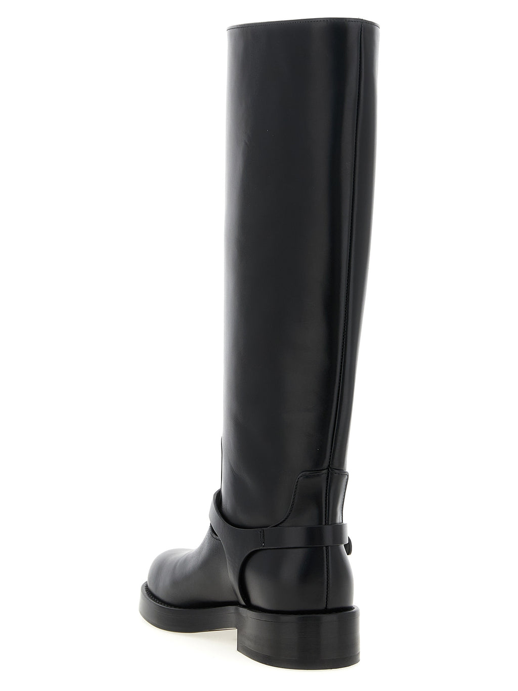 Elisabetta Franchi Black Calfskin Over The Knee