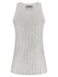 The Attico White Cotton Sleeveles T-Shirt