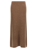 Max Mara Gray Cashmere Midi Skirt