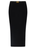 Elisabetta Franchi Black Viscose Midi Skirt
