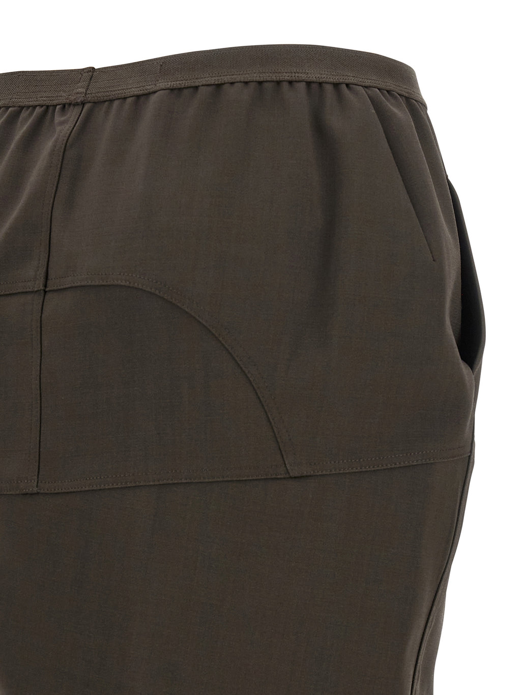 Rick Owens Gray Wool Mini Skirt
