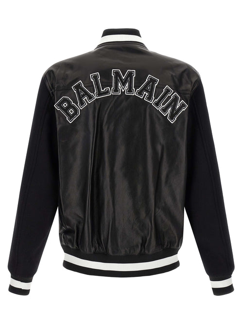 Balmain Bicolor Lammleder Lederjacke
