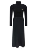 Elisabetta Franchi Black Lycra Midi Dress
