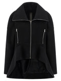 Rick Owens Black Virgin Wool Coat
