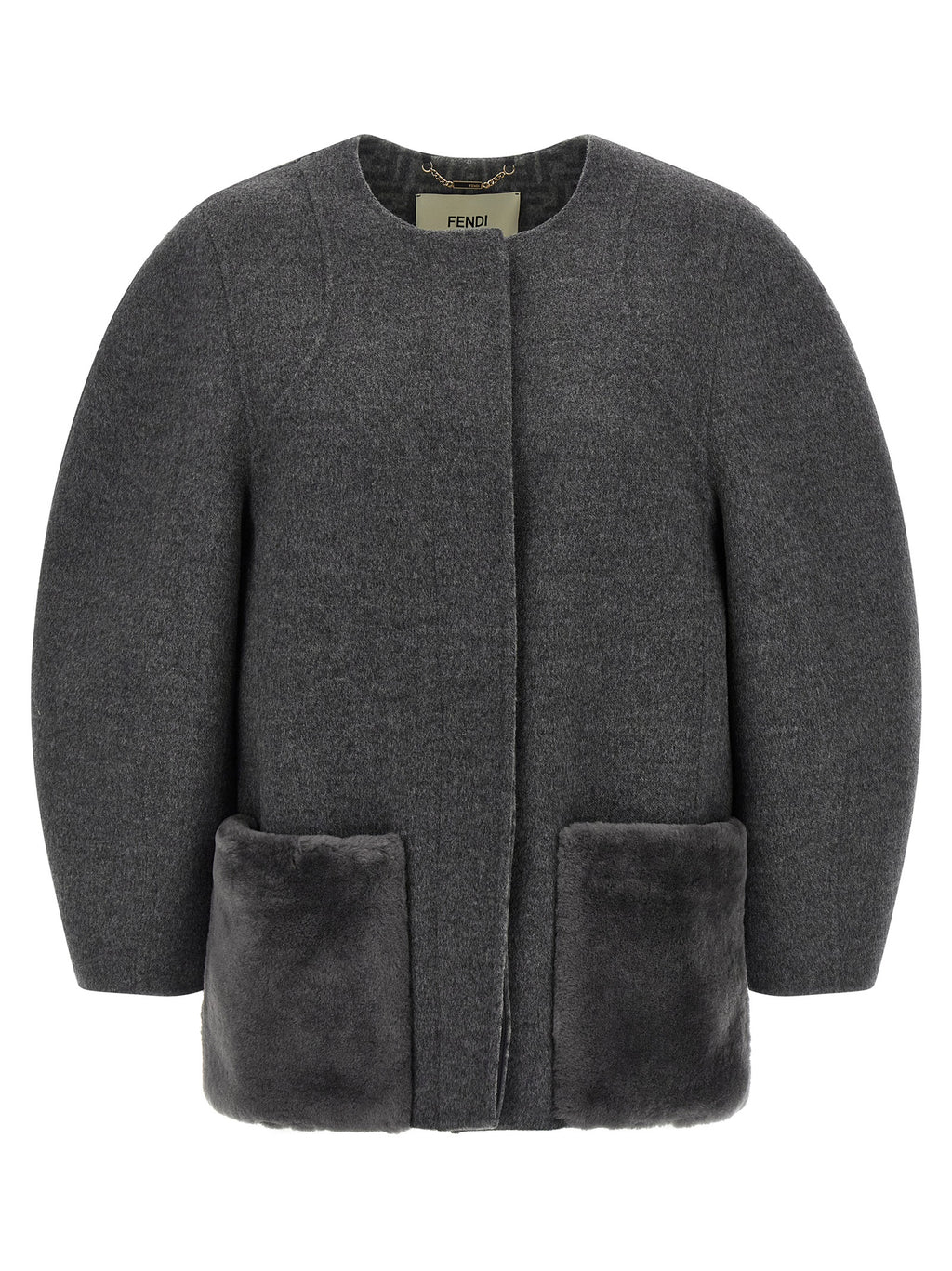 Fendi Gray Virgin Wool Coat