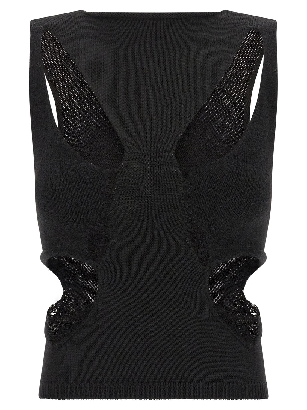 Rick Owens Black Wool Tank Tops
