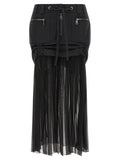 Dolce & Gabbana Black Silk Midi Skirt