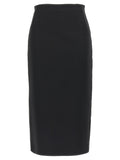 Max Mara Black Viscose Midi Skirt