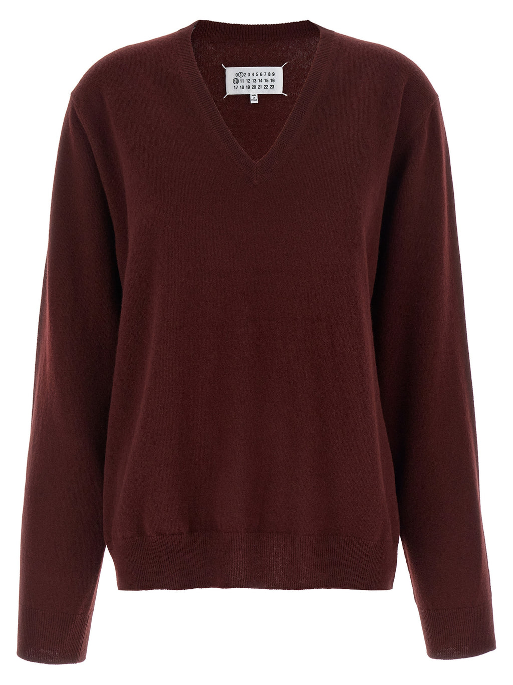 Maison Margiela Bordeaux Virgin Wool Cardigan