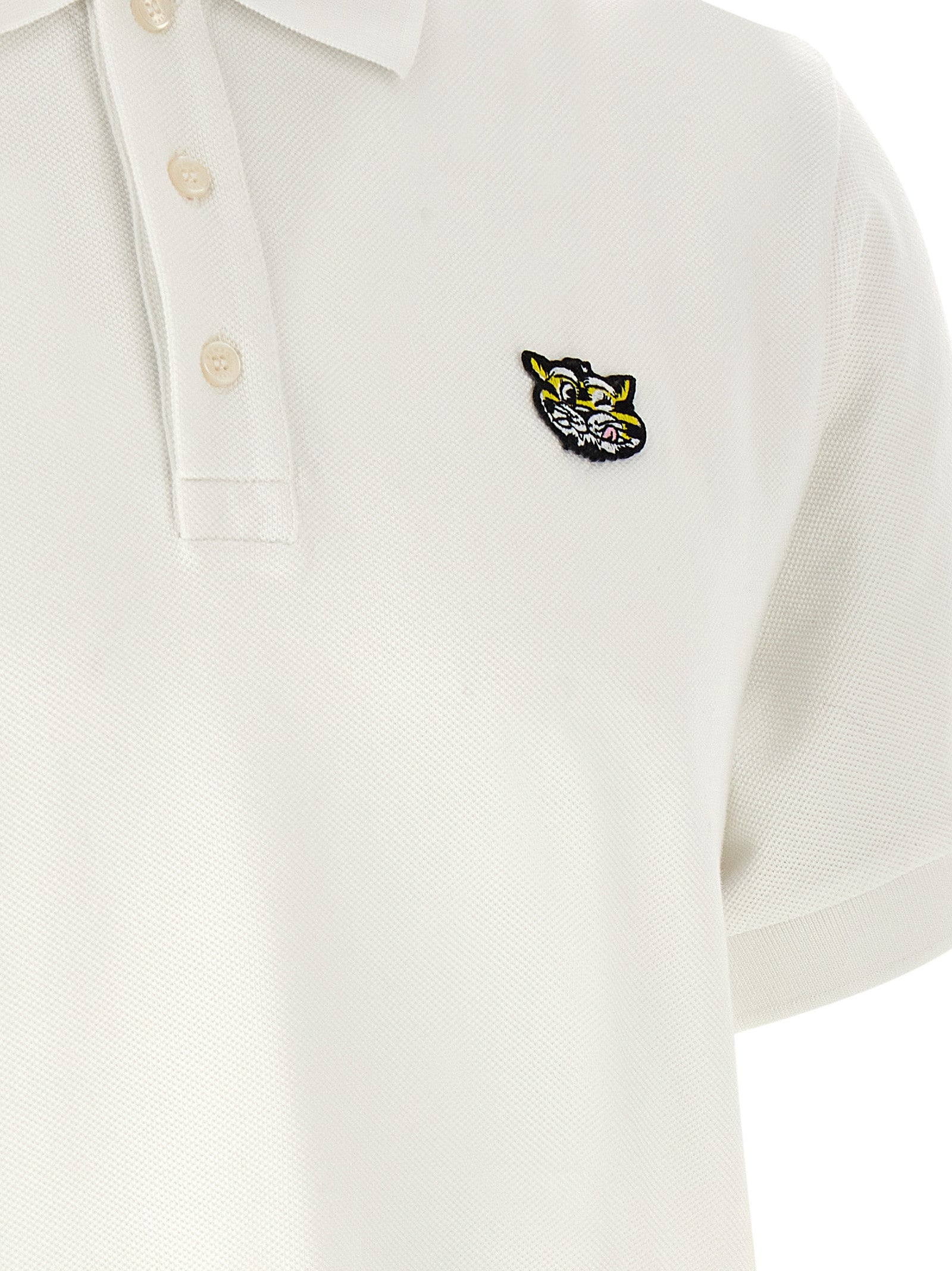 Kenzo White Cotton Polo Shirt