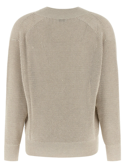 Brunello Cucinelli Beigefarbener Cardigan aus Baumwolle