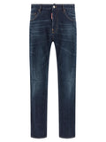 Dsquared² Blue Cotton Straight-Leg Jeans