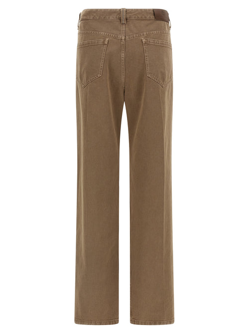 Brunello Cucinelli Beige Jeans mit geradem Bein aus Baumwolle
