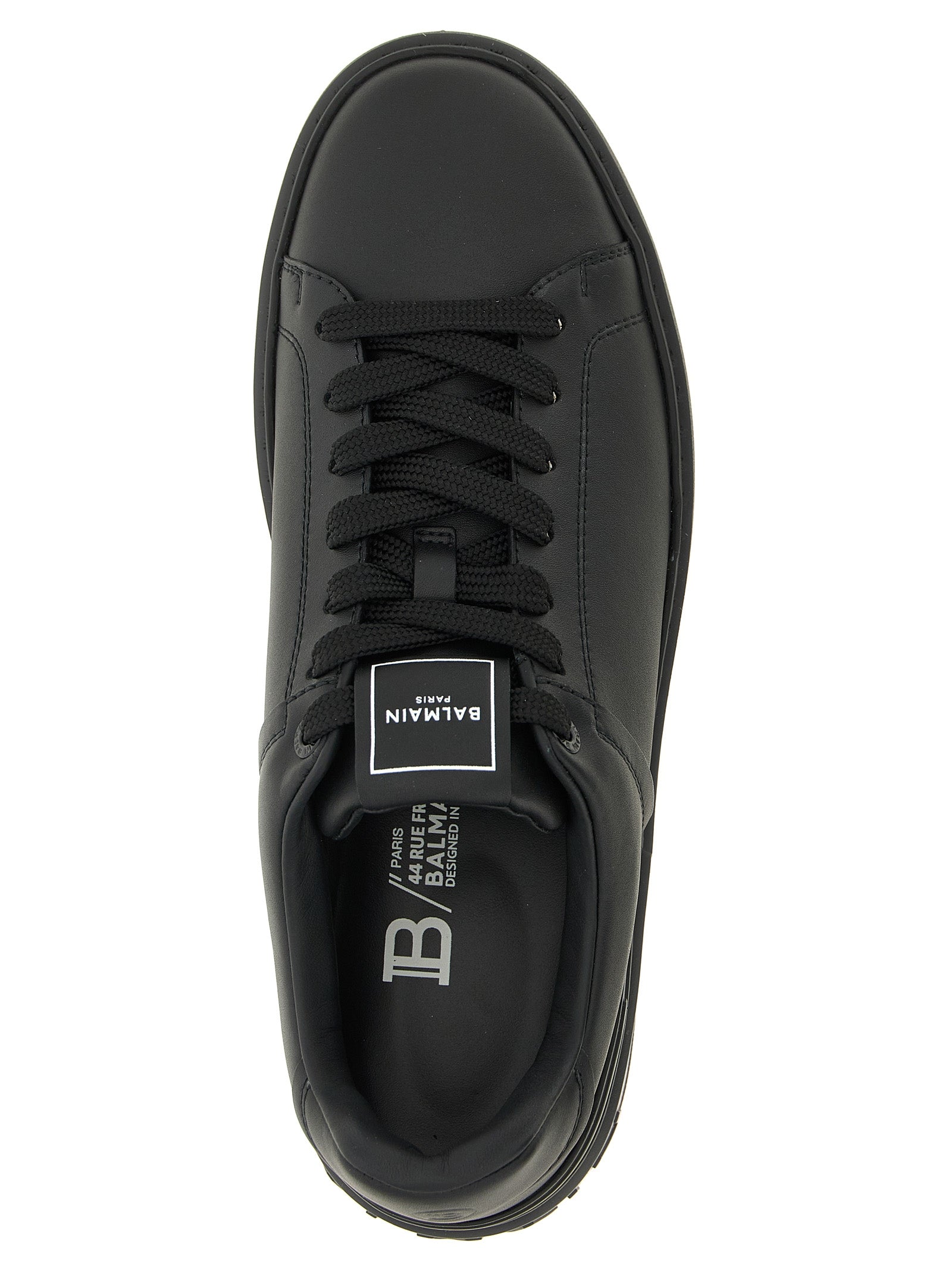 Balmain Black Calfskin Low Top Sneakers