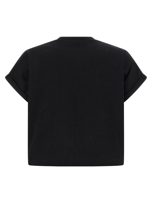 Balmain schwarzes Baumwoll-T-Shirt