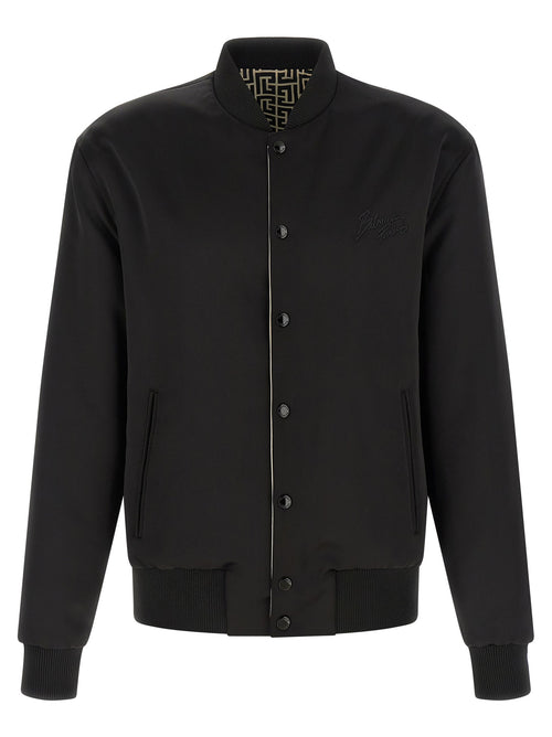 Balmain Bomber aus schwarzem Polyamid