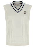 Brunello Cucinelli White Cotton Sleeveles Sweater