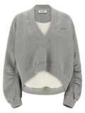 The Attico Gray Cotton Sweatshirt