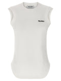 The Attico White Cotton Sleeveles T-Shirt