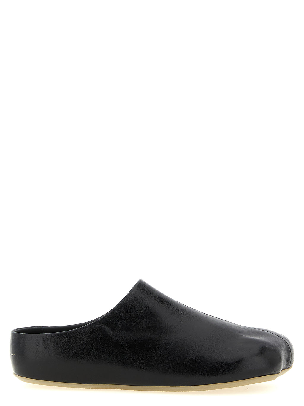 MM6 Maison Margiela Black Calfskin Clogs